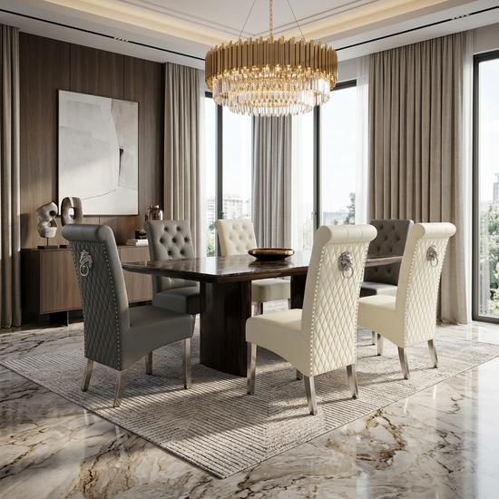 Sofia PU Leather Dinning Chair Grey