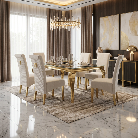 Sofia Dining Chair - Cream Gold