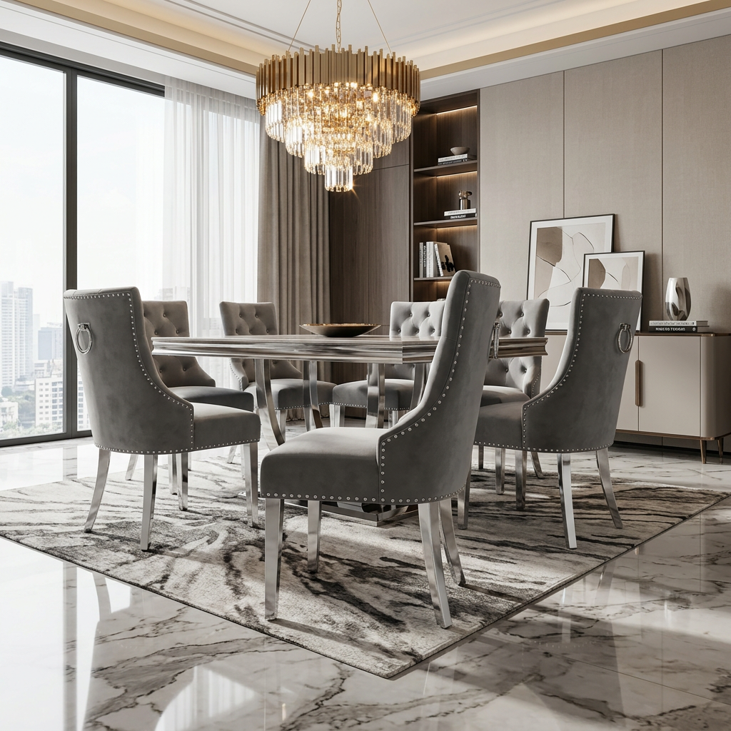 Valencia Dining Chair - Light Grey