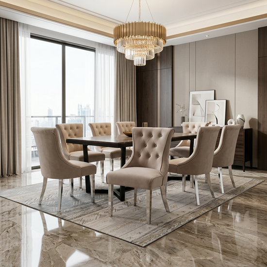 Portland Mink Velvet Dining Chair