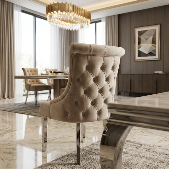 Portland Mink Velvet Dining Chair
