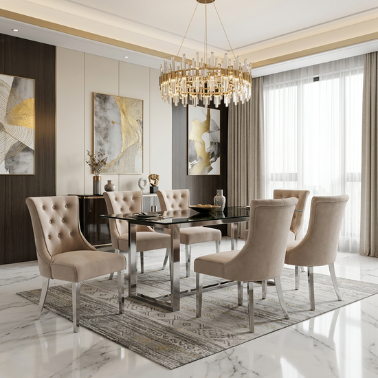 Portland Mink Velvet Dining Chair