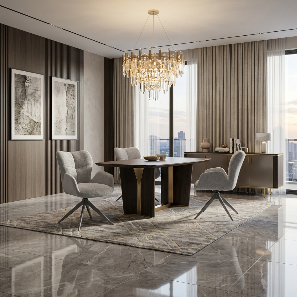 Maryland Beige 360 Swivel Chair