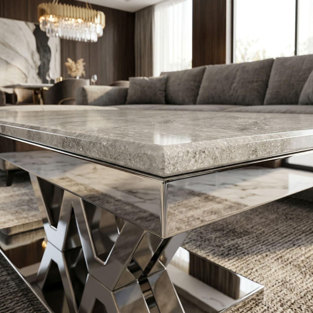 Majestic Grey Marble Coffee Table