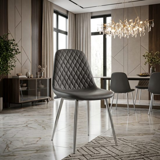 Mexico Dark Grey PU Leather Effect