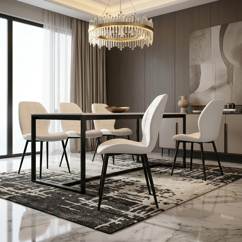 Oliver PU White Leather Effect