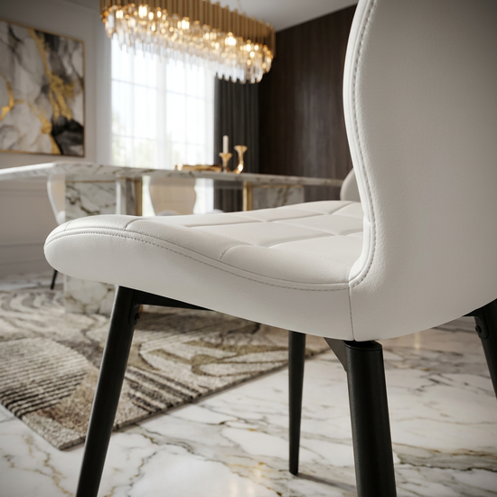 Oliver PU White Leather Effect