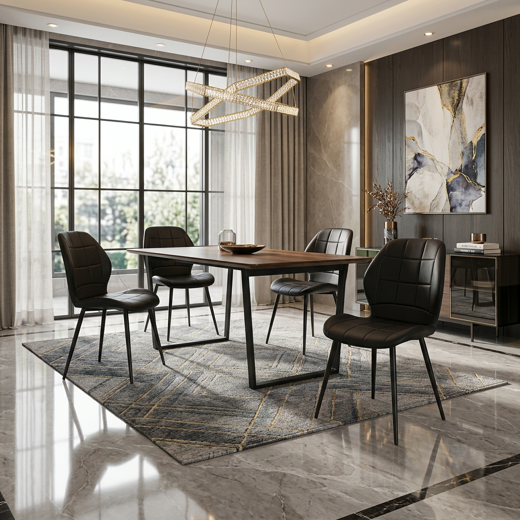 Oliver PU Black Leather Effect