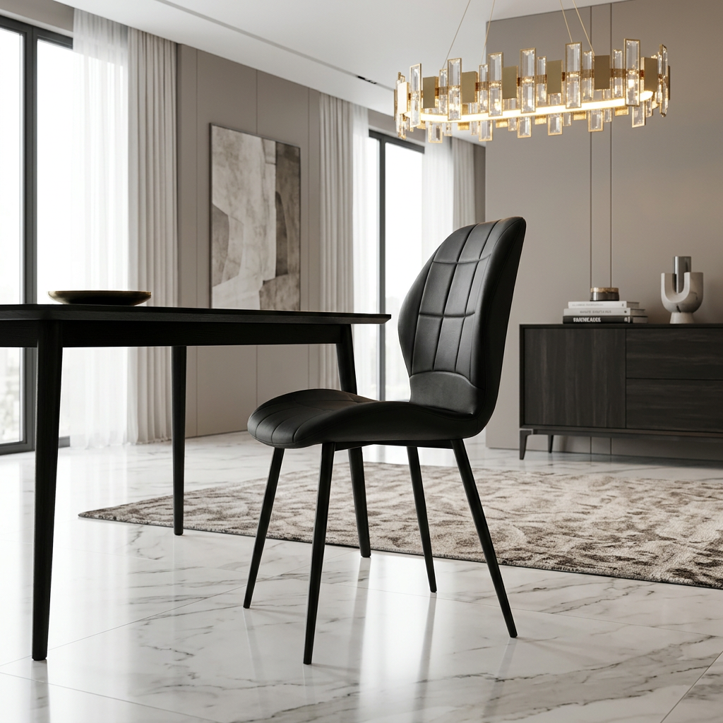 Oliver PU Black Leather Effect