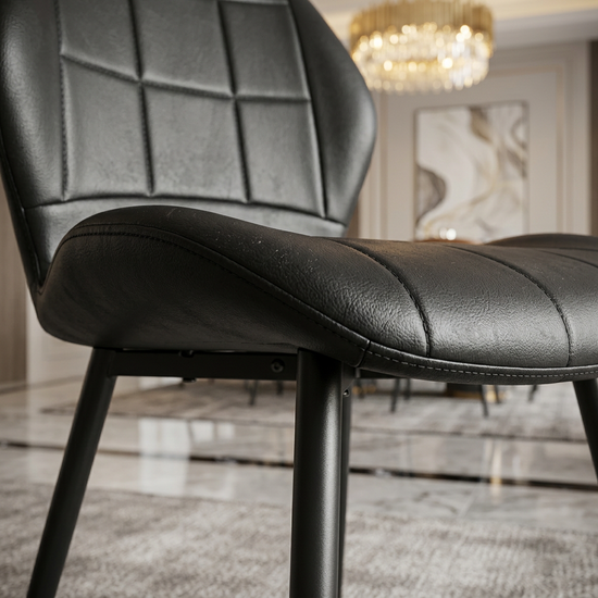 Oliver PU Black Leather Effect