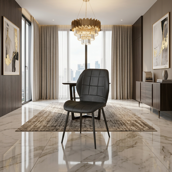Oliver PU Black Leather Effect