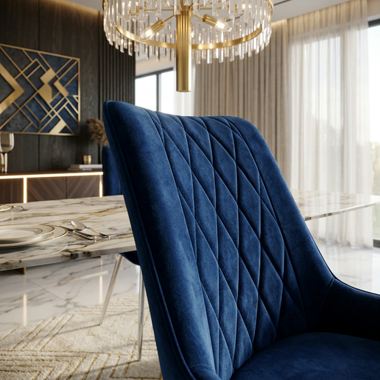 Mortiz Navy Blue Plush Velvet Fabric