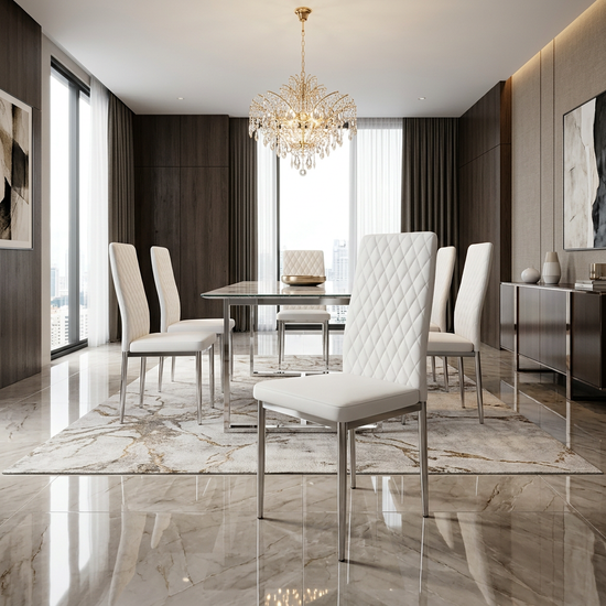 California Dining Chairs White PU Leather