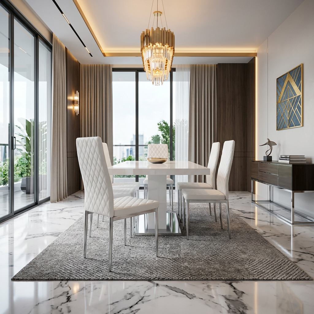 California Dining Chairs White PU Leather