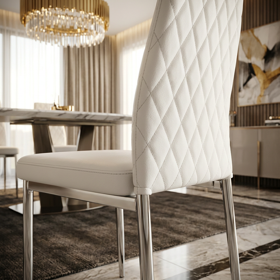 California Dining Chairs White PU Leather