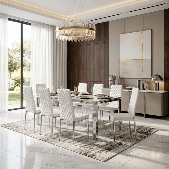 California Dining Chairs White PU Leather