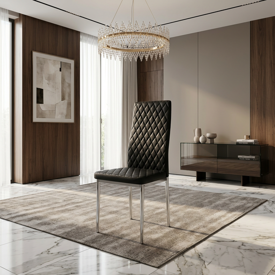 California Dining Chairs Black PU Leather