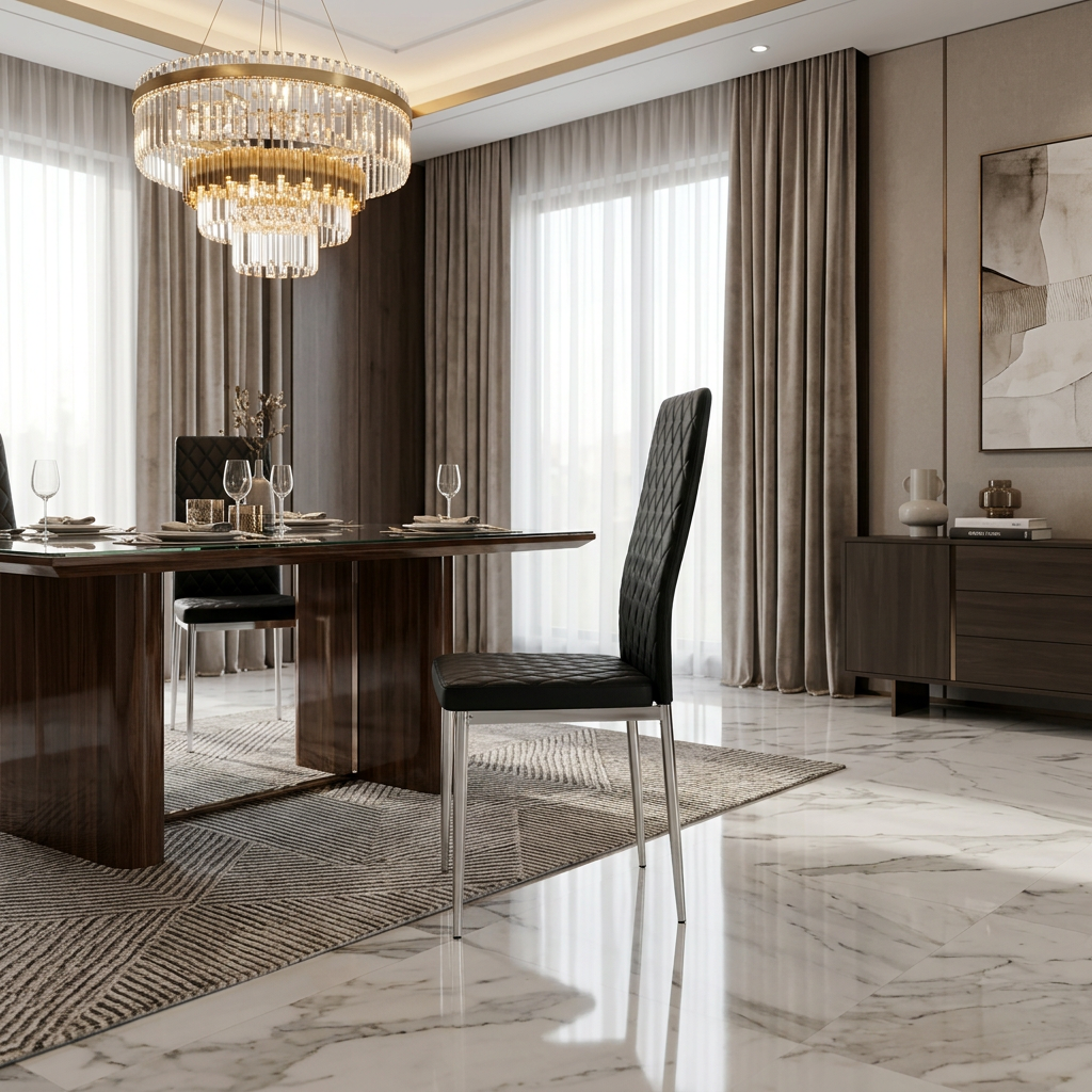 California Dining Chairs Black PU Leather
