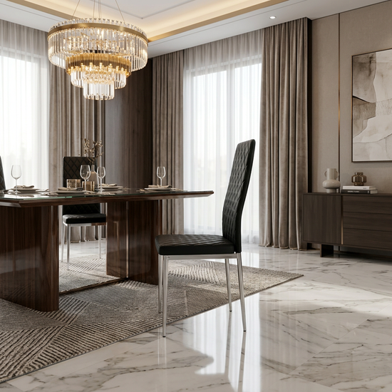 California Dining Chairs Black PU Leather
