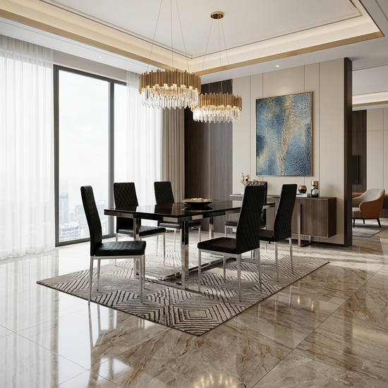 California Dining Chairs Black PU Leather