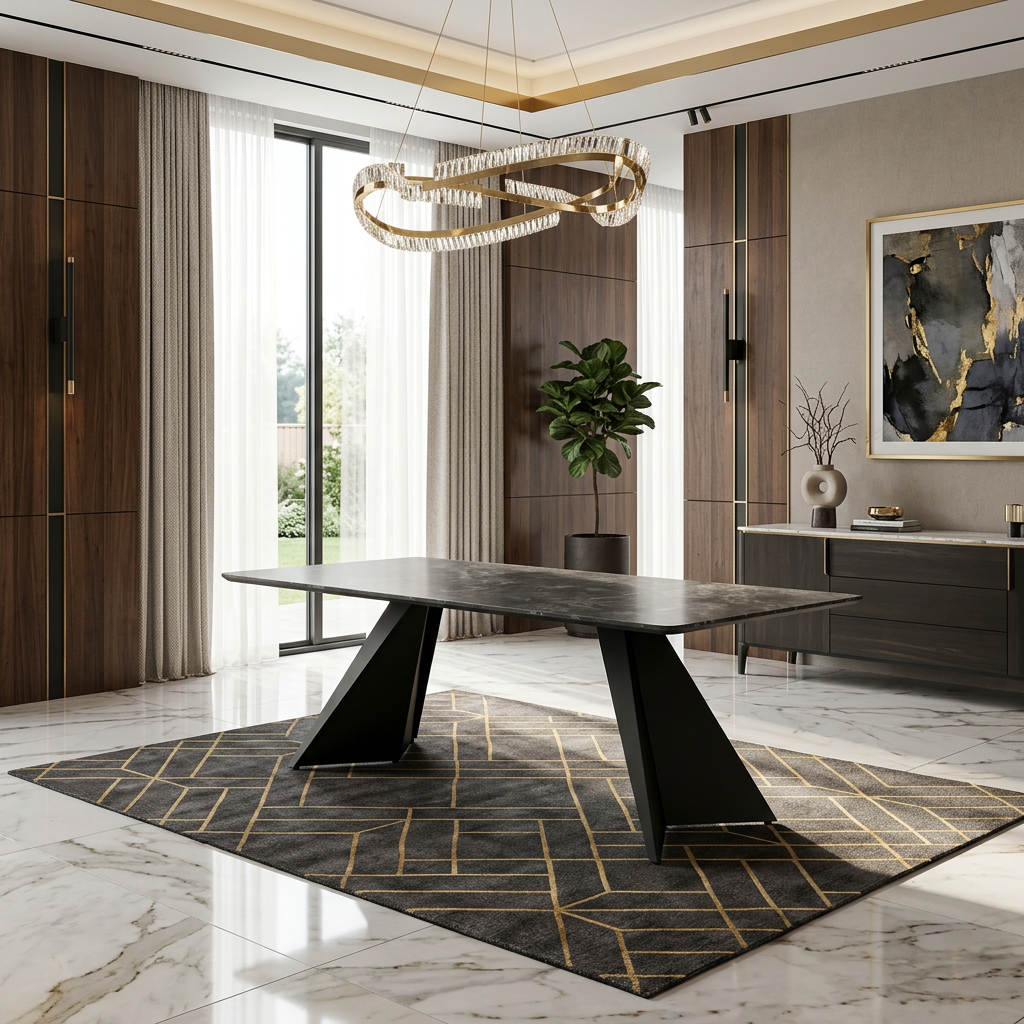 Chicago Black & Gold Ceramic Coffee Table