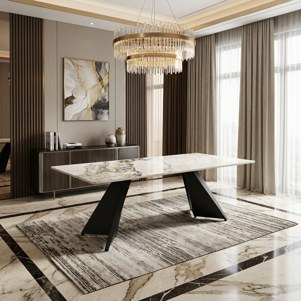 ChicagoCream & Gold Ceramic Coffee Table