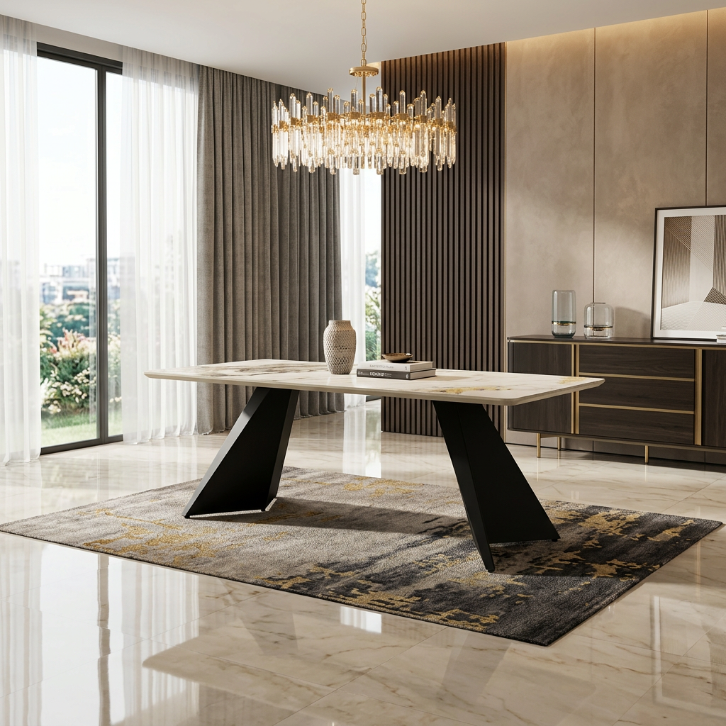 ChicagoCream & Gold Ceramic Coffee Table