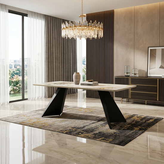 ChicagoCream & Gold Ceramic Coffee Table