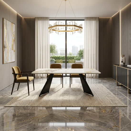 ChicagoCream & Gold Ceramic Coffee Table