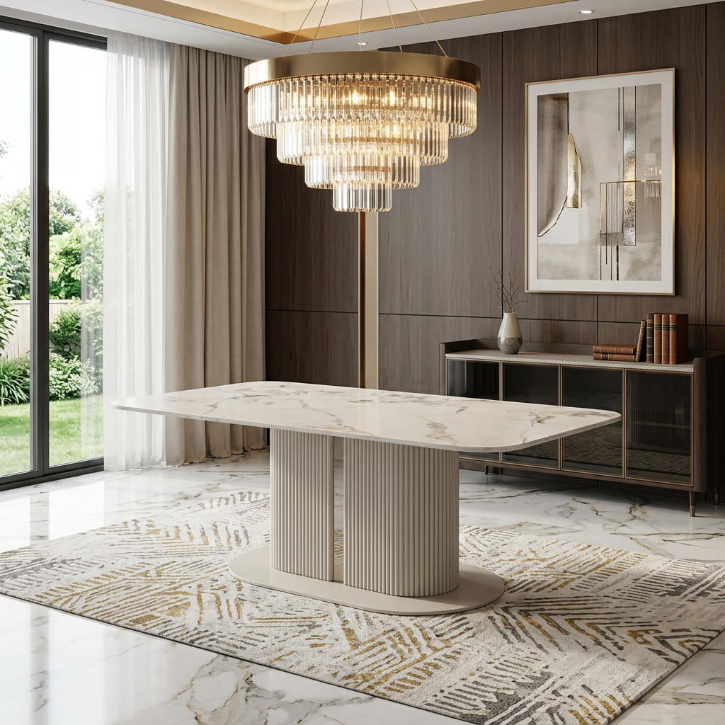 Sydney Cream Ceramic Dining Table