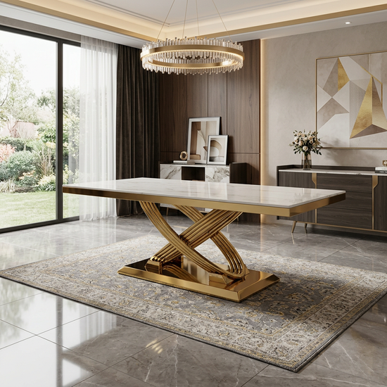 Elina Cream/Gold Marble Coffee Table
