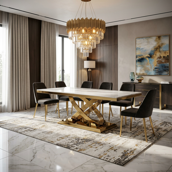 Elina Cream/Gold Marble Coffee Table