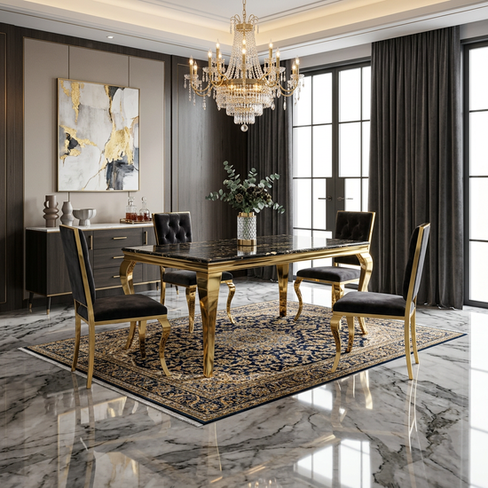 Sofia Black & Gold Marble Coffee Table