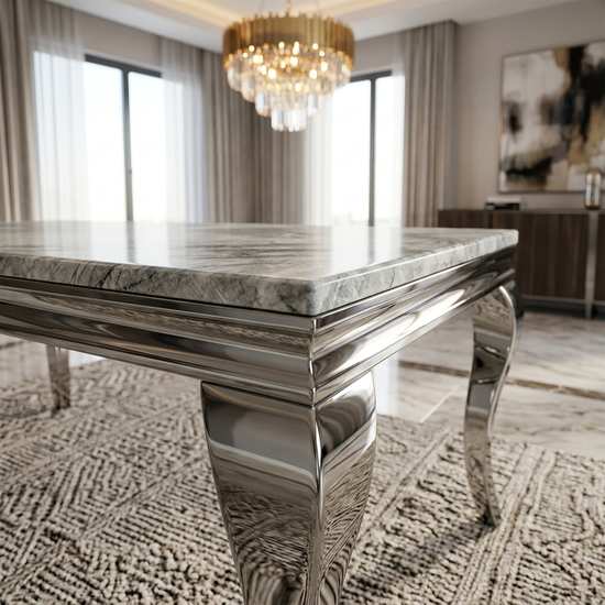 Sofia Grey & Silver Coffee Table 120 x 60 x 46