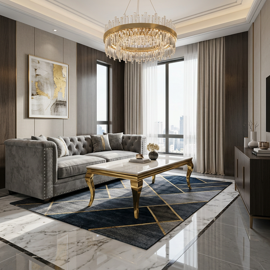 Sofia Cream & Gold Coffee Table (120 x 60 x 46 )