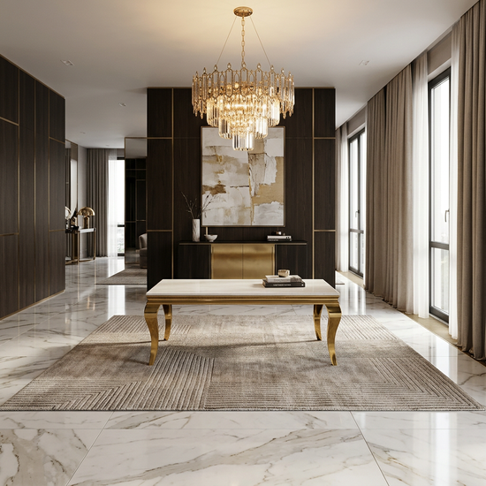 Sofia Cream & Gold Coffee Table (120 x 60 x 46 )