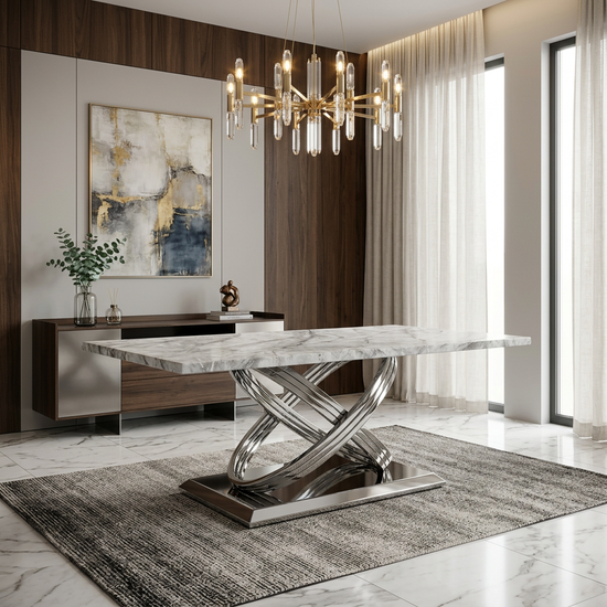 Elina Silver/Grey Marble Coffee Table