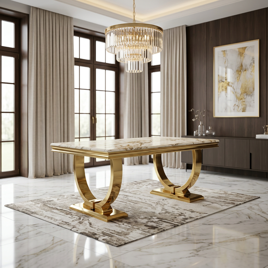 Ariana White & Gold Console Table