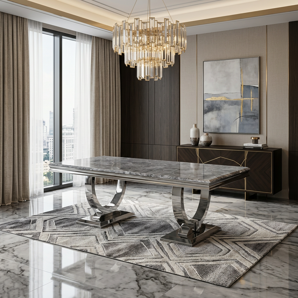 Ariana Grey & Silver Coffee Table