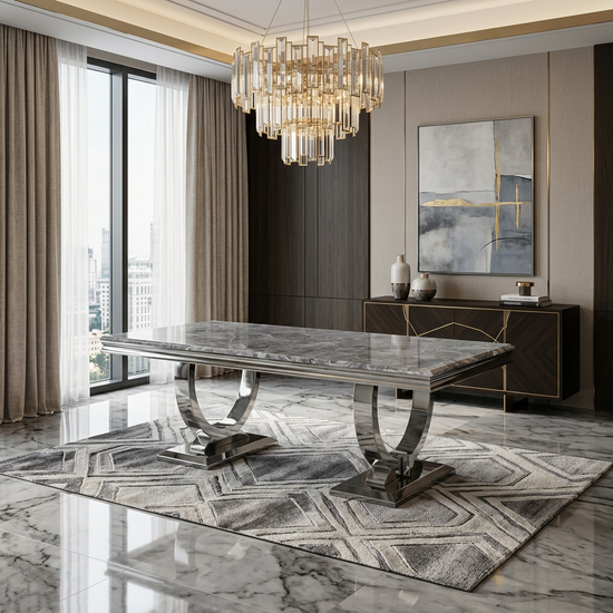 Ariana Grey & Silver Coffee Table