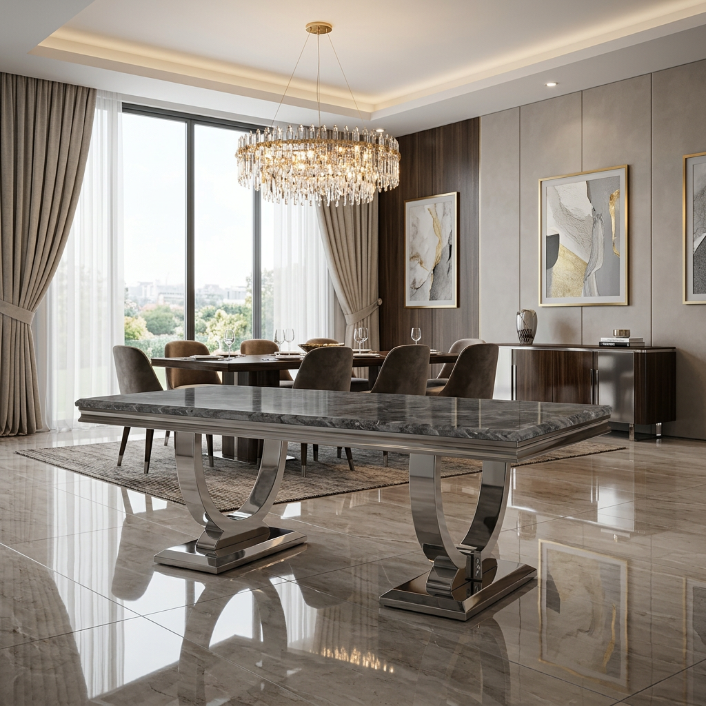 Ariana Grey & Silver Coffee Table