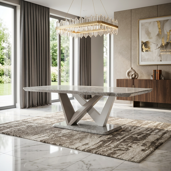 Georgia Coffee Table (Marble Effect) Size: W120cm x D65cm x H43.5cm