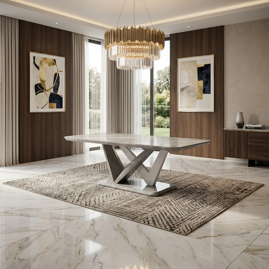 Georgia Coffee Table (Marble Effect) Size: W120cm x D65cm x H43.5cm