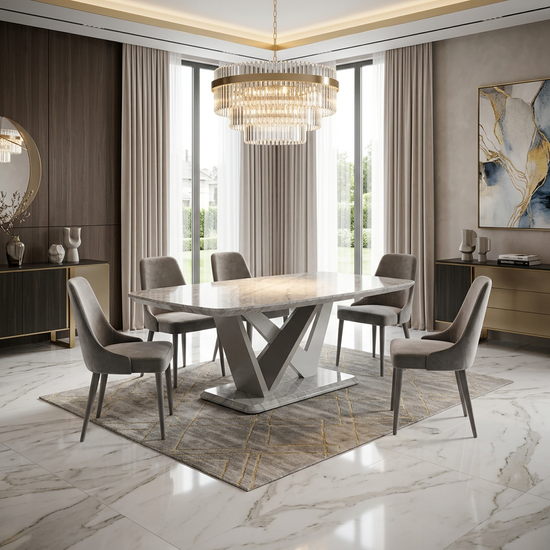 Georgia Coffee Table (Marble Effect) Size: W120cm x D65cm x H43.5cm