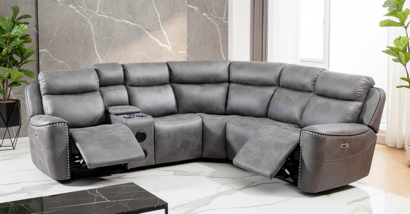 Techtronic Corner - With Tech Console (Grey)