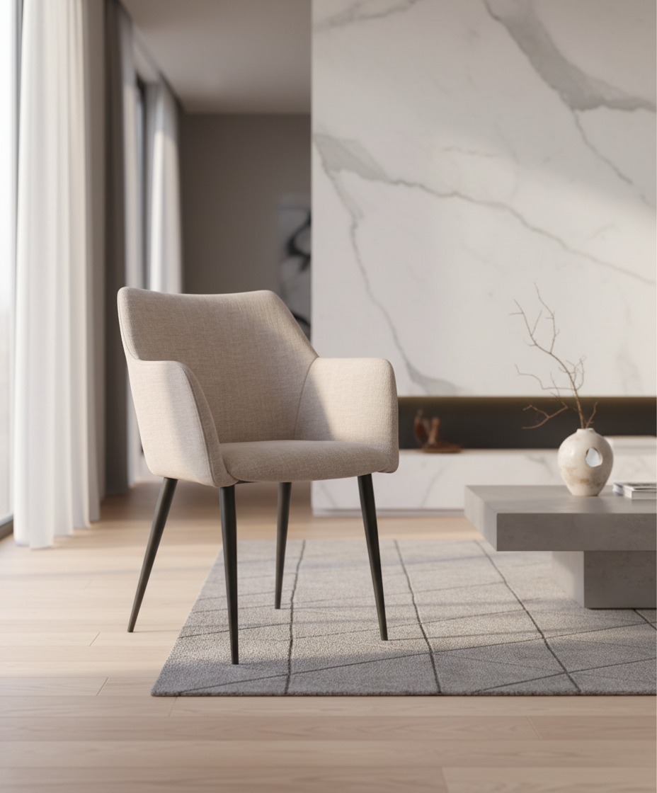 Paris Dining Chair - Oat Tweed