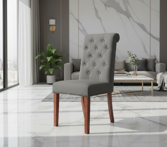 Dappa Wooden Dining Chair - Dark Grey