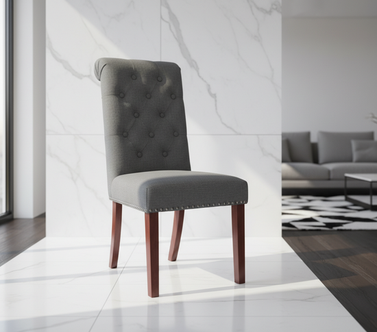Dappa Wooden Dining Chair - Dark Grey
