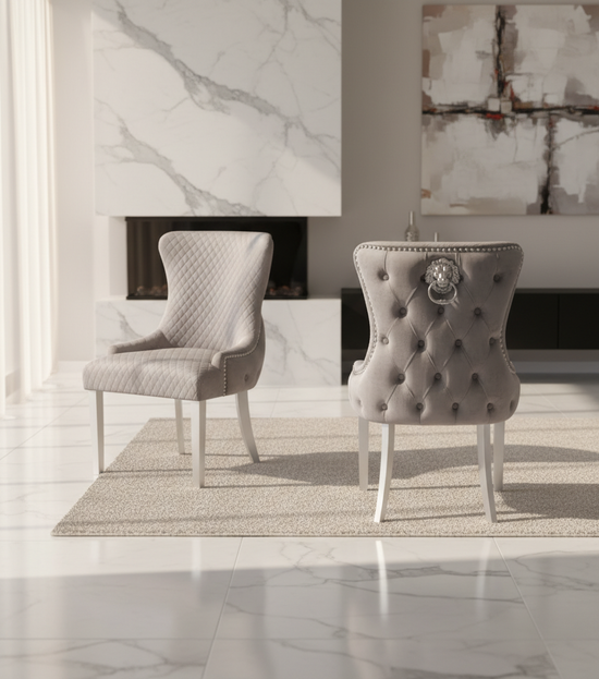 Lyon Dining Chair - Grey Velvet