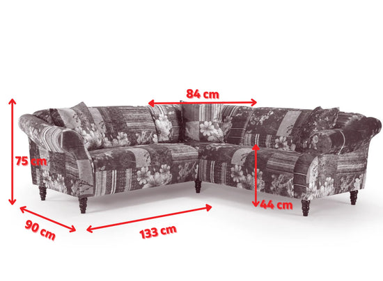 Fabric Patchwork 2c2 Seater Corner Sofa AVICI GRIDA